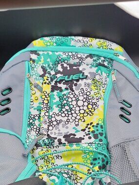 Fuel Large Backpack, Gray Teal Multicolor, Zip, Padded Straps, Pockets, School